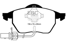 Load image into Gallery viewer, EBC 99-01 Audi A4 1.8 Turbo (B5) Redstuff Front Brake Pads - Side View