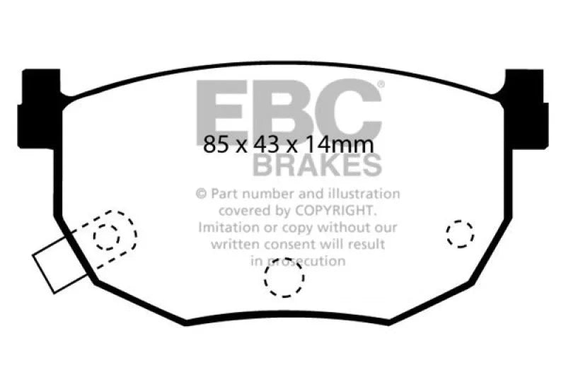 EBC 99-01 Hyundai Elantra 2.0 Redstuff Rear Brake Pads - Main Product View