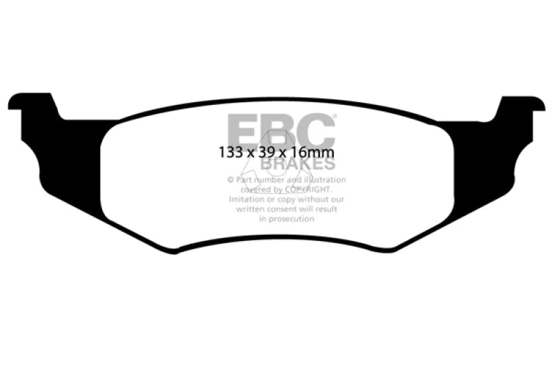 EBC 99-04 Chrysler 300M 3.5 Redstuff Rear Brake Pads - Side View