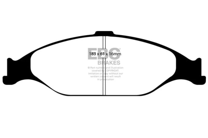 EBC 99-04 Ford Mustang 3.8 Redstuff Front Brake Pads - Main Product View