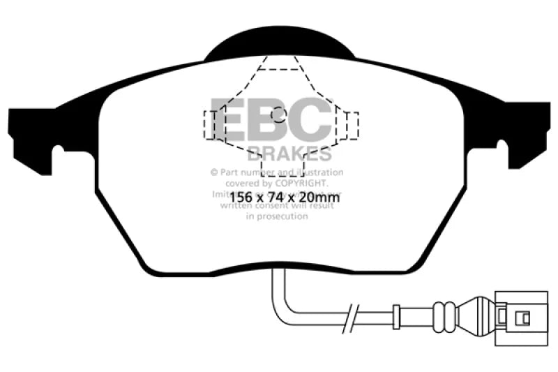 EBC 99-06 Audi TT 1.8 Turbo Ultimax2 Front Brake Pads - Main Product View