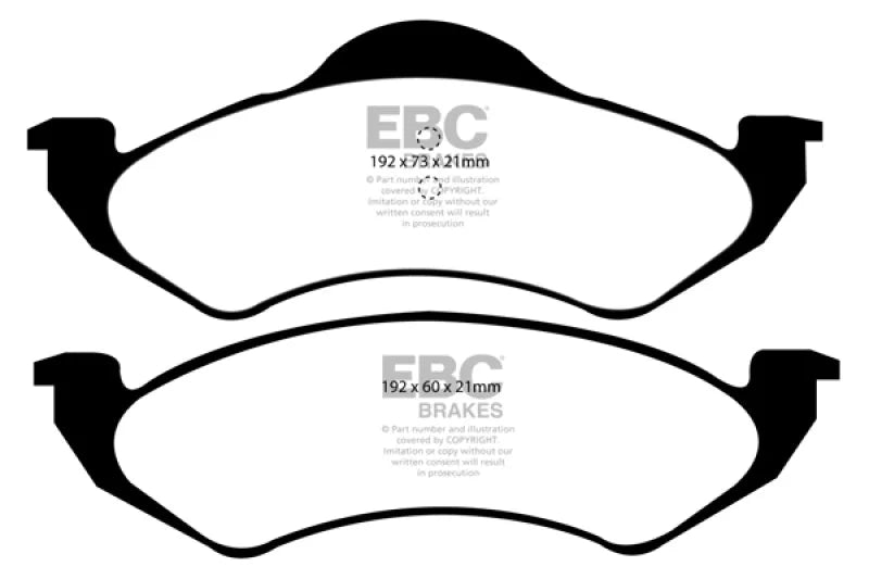 EBC 99 Dodge Dakota 2WD 2.5 Greenstuff Front Brake Pads - Main Product View