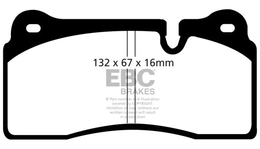EBC 98-99 Lamborghini Diablo 5.7L Sv Bluestuff Front Brake Pads - Side View