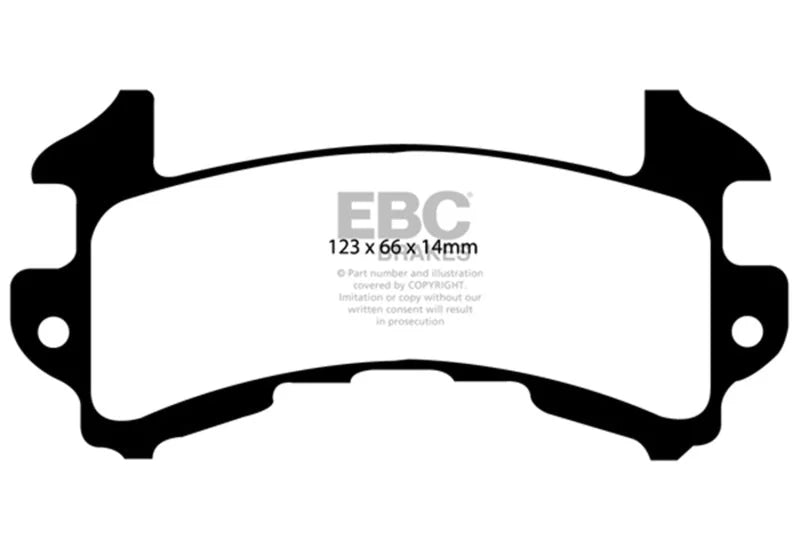 EBC Bluestuff Rear Brake Pads fits 1979-1980 Cadillac Seville / 1979-1981 Pontiac Firebird - Side View