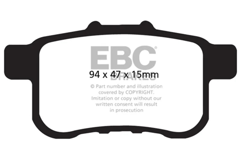 EBC Brakes Bluestuff Street and Track Day Brake Pads - Side View
