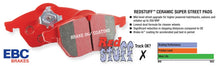 Load image into Gallery viewer, EBC Brakes Redstuff Ceramic Brake Pads - Back View