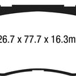 Load image into Gallery viewer, EBC 15+ Hyundai Genesis 3.8 Redstuff Front Brake Pads - Side View