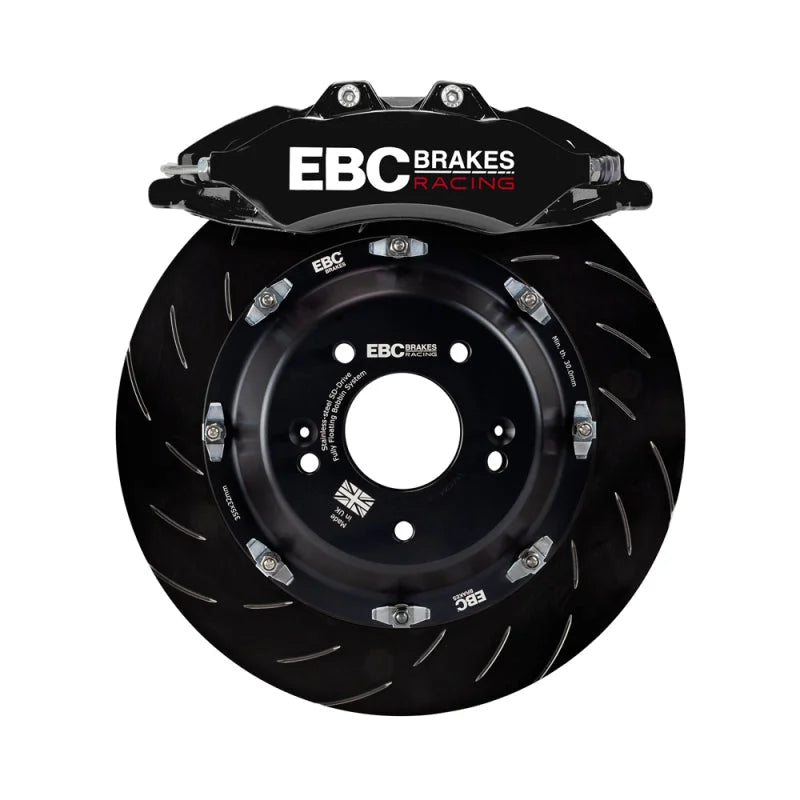 EBC Racing 07-13 BMW M3 (E90/E92/E82) Black Apollo-6 Calipers 380mm Rotors Front Big Brake Kit - Main Product View