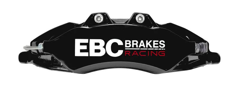 EBC Racing 07-13 BMW M3 (E90/E92/E82) Black Apollo-6 Calipers 380mm Rotors Front Big Brake Kit - Side View