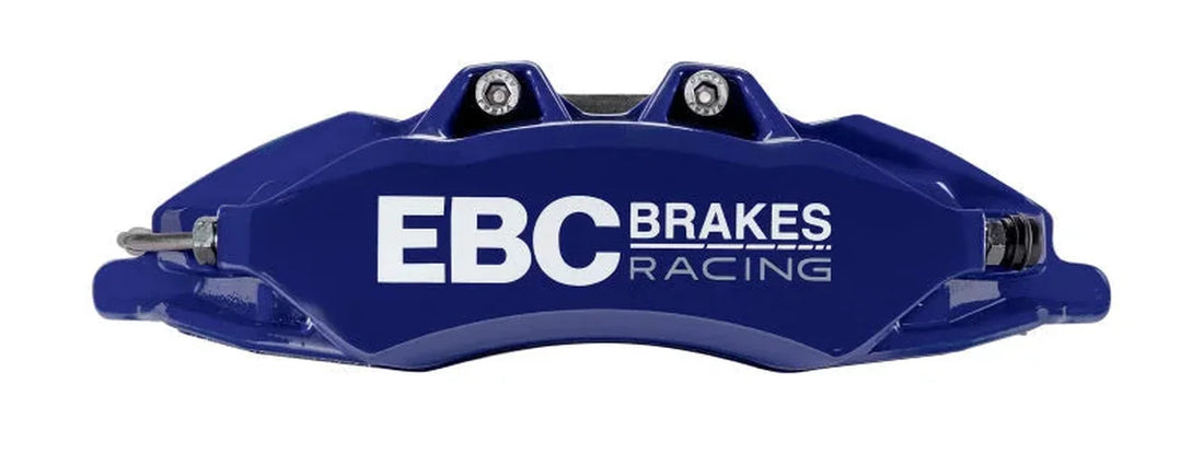 EBC Racing 07-13 BMW M3 (E90/E92/E82) Blue Apollo-6 Calipers 380mm Rotors Front Big Brake Kit - Side View