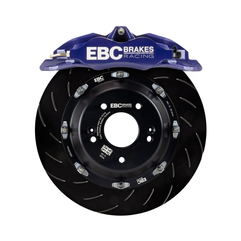 EBC Racing 12-21 Subaru BRZ/Toyota GT86 Blue Apollo-4 Calipers 330mm Rotors Front Big Brake Kit - Side View