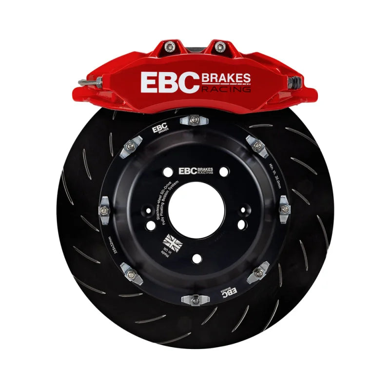 EBC Racing 17-21 Honda Civic Type-R (FK8) Red Apollo-6 Calipers 380mm Rotors Front Big Brake Kit - Main Product View