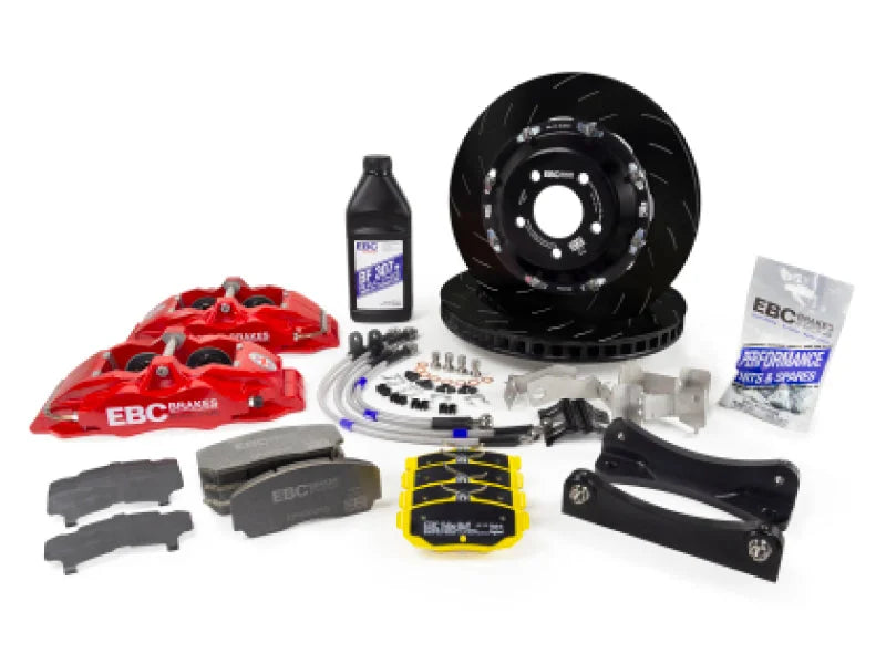 EBC Racing 2016+ Mazda MX-5 (ND) Black Apollo-4 Calipers 330mm Rotors Front Big Brake Kit - Main Product View