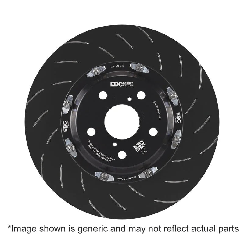 EBC Racing 2.0L Front 355mm 2 Pc Rotor Replacement (Pair) fits 1990-2009 BMW Z4 (E85) - Installation View