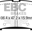 Load image into Gallery viewer, EBC 2016+ Chevrolet Malibu 1.5L Turbo (Elec PB) Redstuff Rear Brake Pads - Side View
