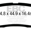Load image into Gallery viewer, EBC 12+ Cadillac ATS 2.0 Turbo Redstuff Rear Brake Pads - Side View