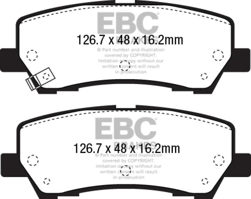 EBC Redstuff Rear Brake Pads fits 2015-2023 Ford Mustang 2.3L Turbo Performance Pkg - Main Product View