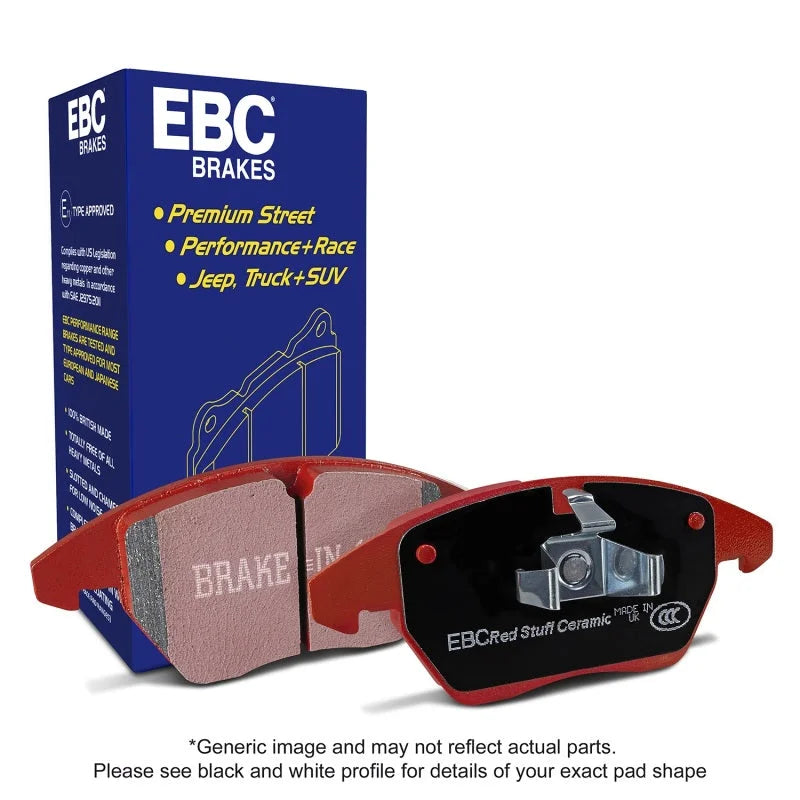 EBC Redstuff Rear Brake Pads fits 2015-2023 Ford Mustang 2.3L Turbo Performance Pkg - Side View