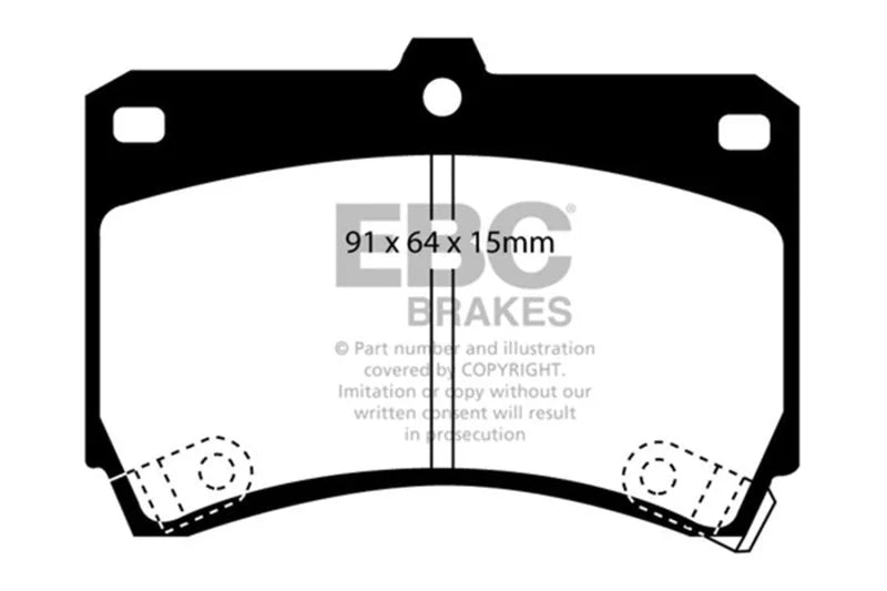 EBC Ultimax2 Front Brake Pads fits 1994-1997 Ford Aspire / 1994-1995 Ford Aspire SE / 1991-1993 Ford Escort / 1991-1993 Fo...