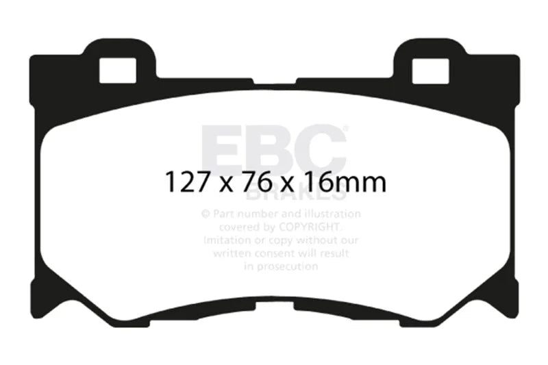 EBC Ultimax2 Front Brake Pads fits 2008-2023 Infiniti - Side View
