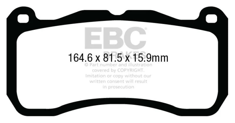 EBC Yellowstuff Front Brake Pads fits 2013-2014 Ford Mustang Shelby GT500 5.8L Supercharged - Main Product View