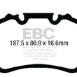Load image into Gallery viewer, EBC 13-15 Porsche 911 (991) (Cast Iron Rotor only) 3.8 GT3 Yellowstuff Rear Brake Pads - Side View