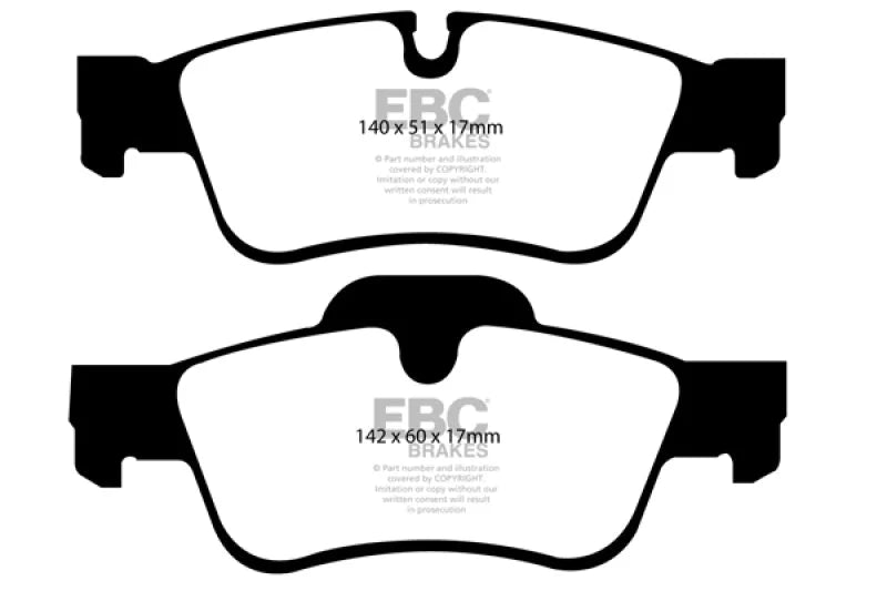 EBC Yellowstuff Rear Brake Pads fits 2005-2011 Mercedes-Benz G55 Amg / 2013-2018 Mercedes-Benz G63 Amg / 2016-2018 Mercede...
