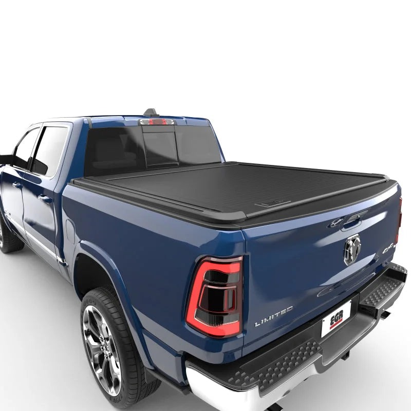 EGR 19-23 Dodge Ram 1500 Short Box RollTrac Manual Retratable Bed Cover - Back View