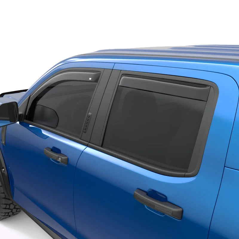 EGR 22-23 Ford Maverick Lariat XL XLT Front/Rear Window Visors - Dark Smoke Finish - Back View