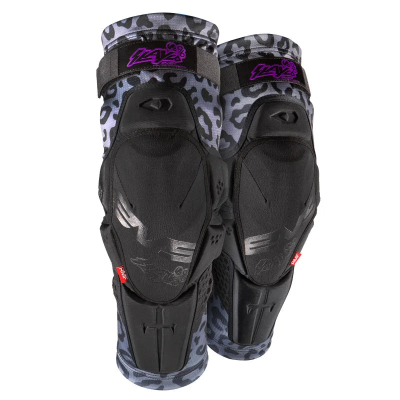 EVS Slayco96 Knee Guard Pair Ghost/Leopard - Small/Medium - Side View