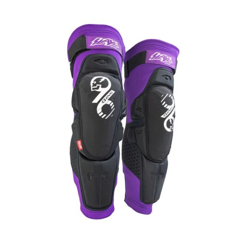 EVS Slayco96 Knee Guard Pair Purple/Black - Youth - Side View