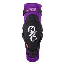 Load image into Gallery viewer, EVS Slayco96 Knee Guard Pair Purple/Black - Youth - Detail View