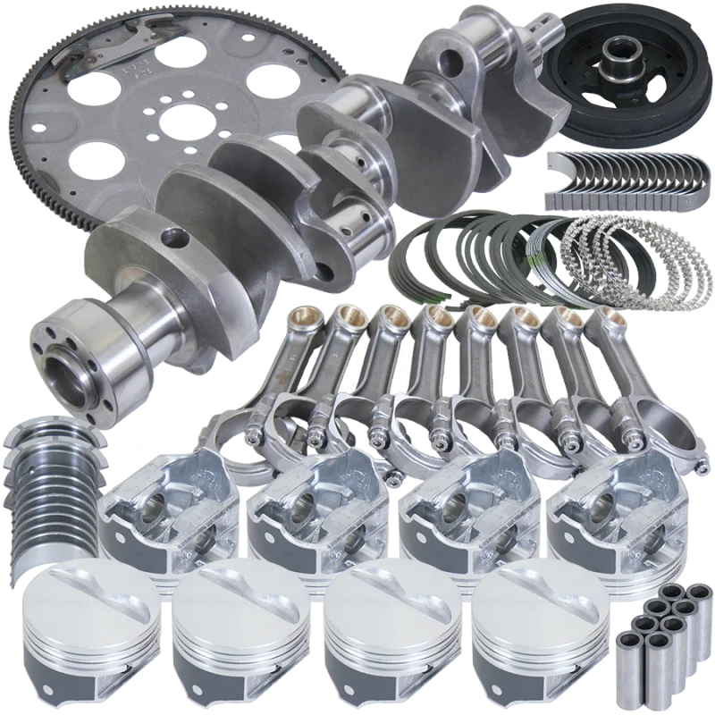 Eagle Balanced Assembly 1Pc 3.750in Crank 5.700in I-Beam Rods 4.000in Pistons 153 Tooth FP fits Chevy 350 - Side View