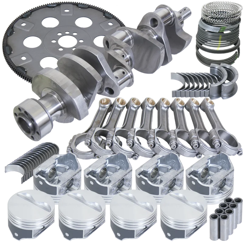 Eagle Balanced Assembly 1Pc 3.750in Crank 5.700in I-Beam Rods 4.000in Pistons 168 Tooth FP fits Chevy 350 - Side View
