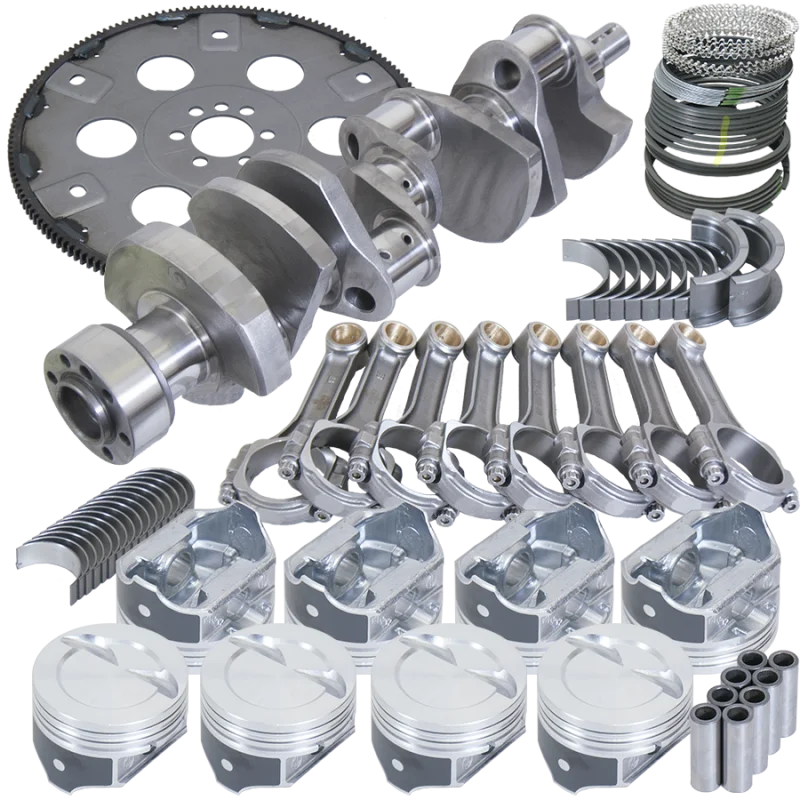 Eagle Chevy 350 1Pc 3.750in Crank 5.700in I-Beam Rod 4.060in Pistons Eagle 168 Tooth FP Bal Assembly - Side View