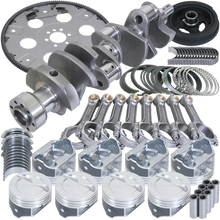 Load image into Gallery viewer, Eagle Chevy 350 1Pc 3.750in Crank 5.700in I-Beam Rods 4.040in Pistons 168 Tooth FP Balanced Assembly - Side View