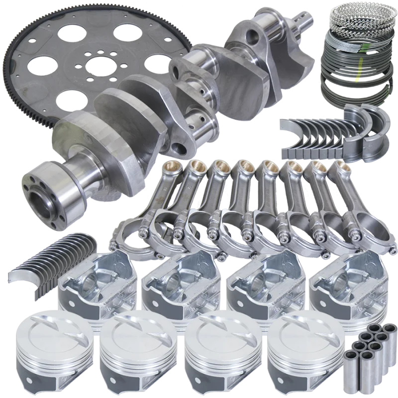 Eagle Chevy 350 1Pc 3.750in Crank 5.700in I-Beam Rods 4.060in Pistons 153 Tooth FP Balanced Assembly - Side View