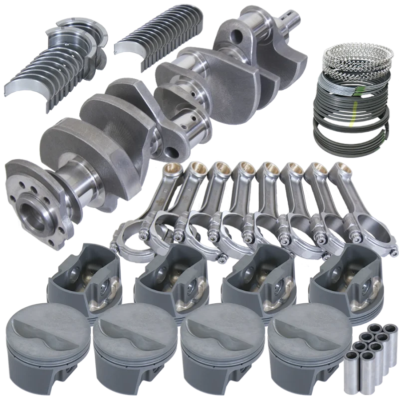 Eagle Chevy 350 3.480in Crank 5.700in I-Beam Rods -5cc Flat Top 4.030in Pistons Rotating Assembly - Side View