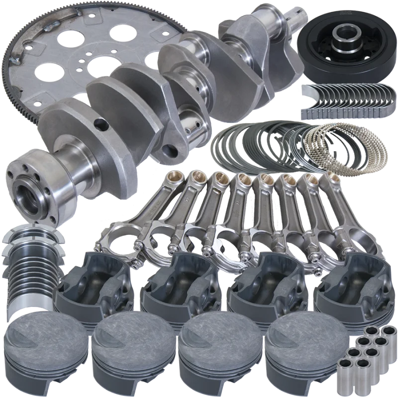 Eagle Chevy 454 1Pc 4.250in Crank 6.385in I-Beam Rod -3cc Flat Top 4.310in Pistons Balanced Assembly - Side View