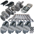 Load image into Gallery viewer, Eagle Chrysler RB 4.150in Crank 6.760in H-Beam -8cc Flat Top 4.350in Pistons Rotating Assembly - Side View