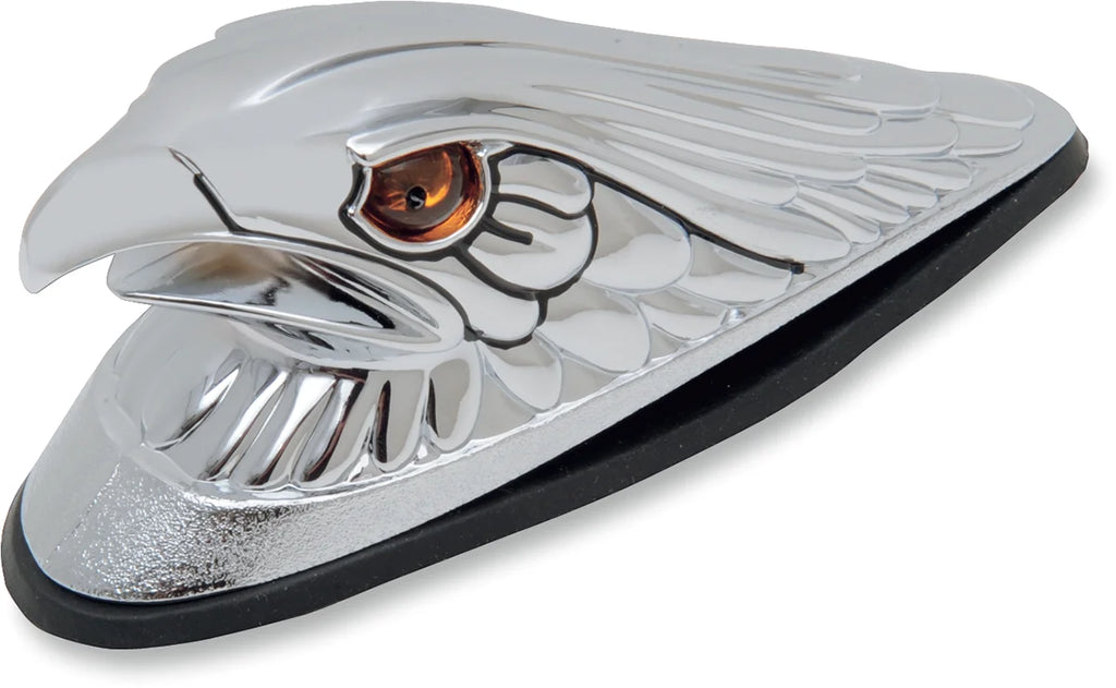Eagle Head with Lights - Amber Eyes - Large - Chrome DragSpecialties 72924 - Main Product View