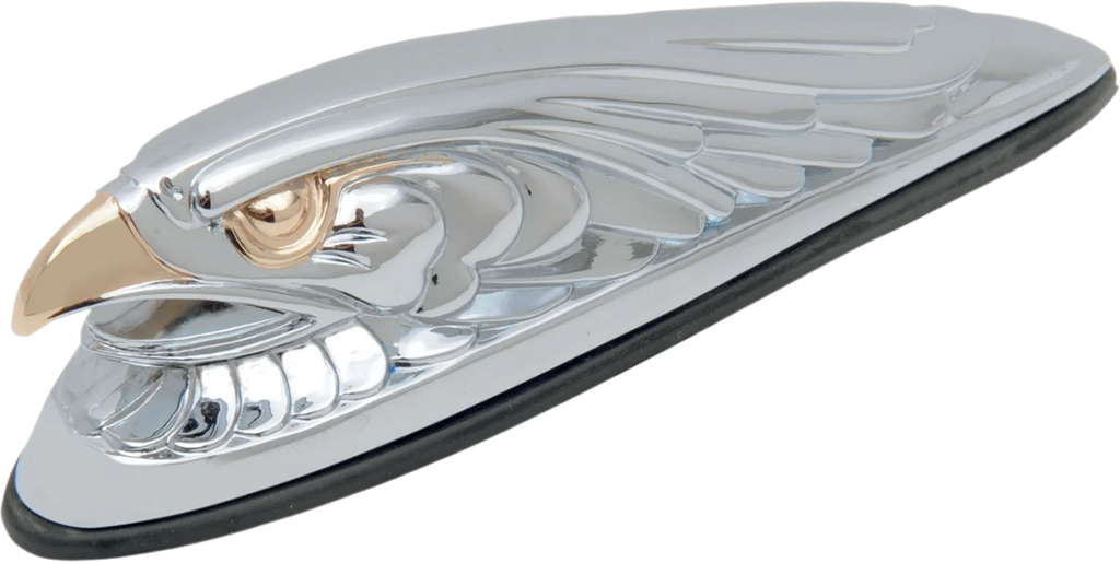 Eagle Head with Lights - Gold Eyes - Small - Chrome DragSpecialties 91-6608-BC312 - Main Product View