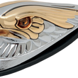 Load image into Gallery viewer, Eagle Head with Lights - Gold Eyes - Small - Chrome DragSpecialties 91-6608-BC312 - Side View