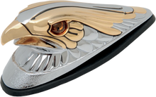 Load image into Gallery viewer, Eagle Head with Lights - Gold Eyes - Small - Chrome DragSpecialties 91-6608-BC312 - Side View