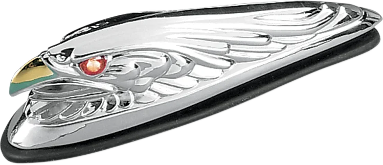 Eagle Head with Lights - Red Eyes - Small - Chrome DragSpecialties 91-6609-BC312 - Main Product View