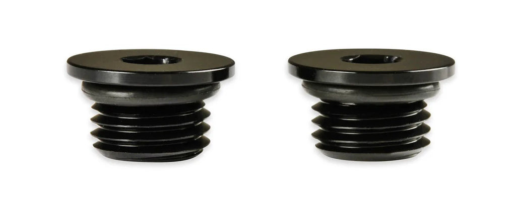 Earl's Performance -4 AN Port Plug w/ O-Ring Seal, Black Anodized Aluminum - 2 pieces AT581304ERL - Side View