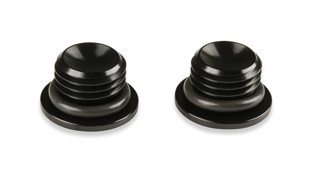 Earl's Performance -4 AN Port Plug w/ O-Ring Seal, Black Anodized Aluminum - 2 pieces AT581304ERL - Installation View