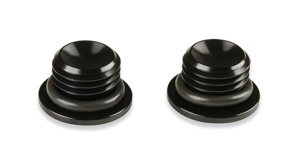 Earl's Performance -4 AN Port Plug w/ O-Ring Seal, Black Anodized Aluminum - 2 pieces AT581304ERL - Installation View