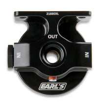 Load image into Gallery viewer, Earl&#39;s Performance Billet Remote Oil Filter Mount Kit, Black Anodized, 10 AN O-Ring Ports 2188ERL - Installation View