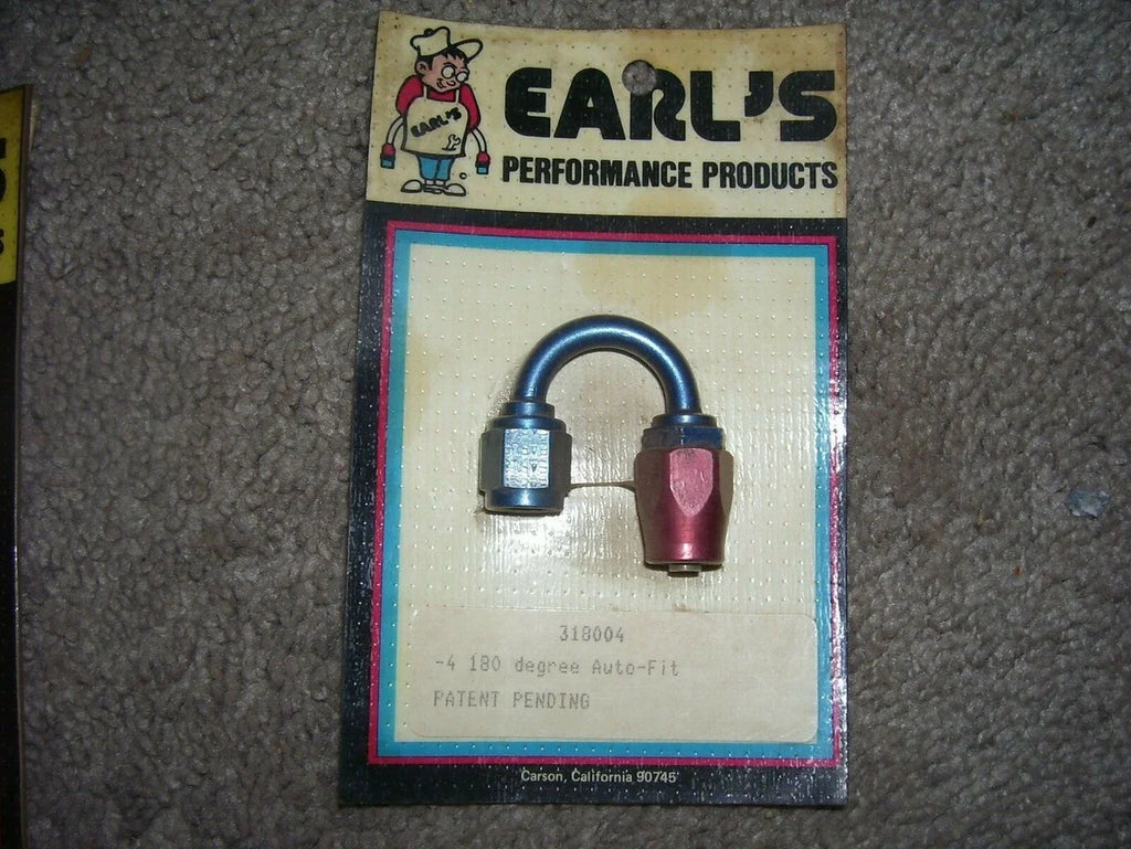 Earl's Performance Earls 180 Degree Auto-Fit Hose End AN -4 - Red/Blue 318004ERL